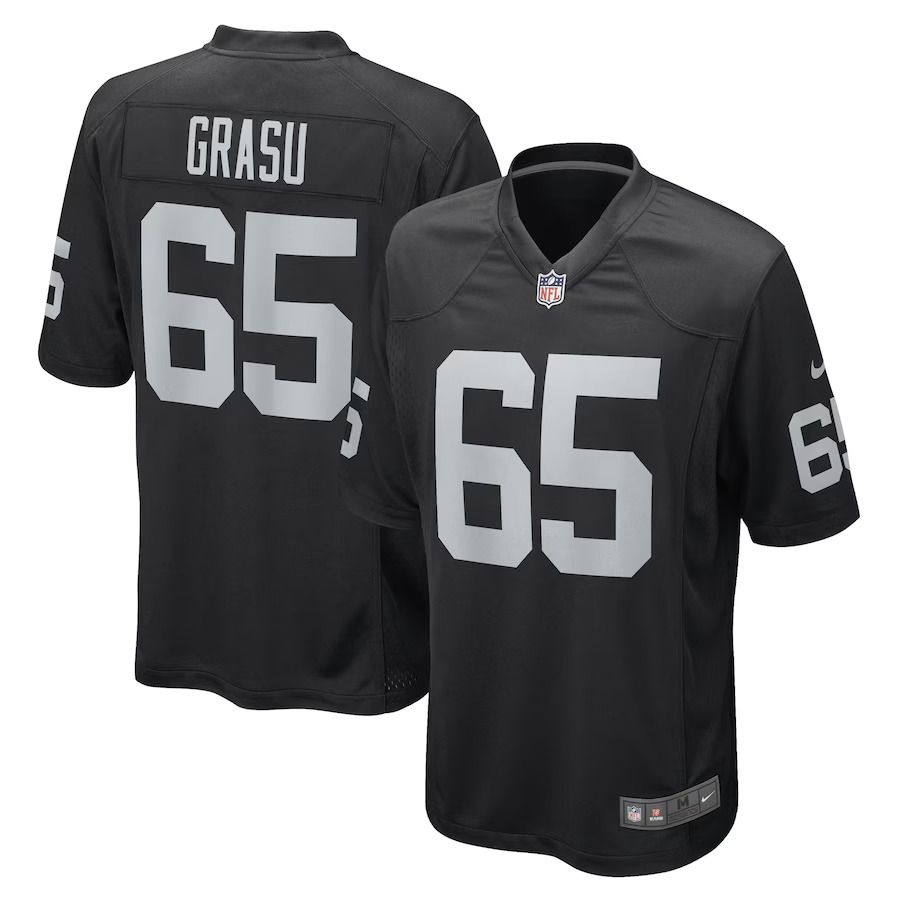 Men Las Vegas Raiders #65 Hroniss Grasu Nike Black Game Player NFL Jersey->oakland raiders->NFL Jersey